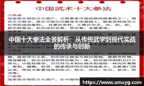 中国十大拳法全景解析：从传统武学到现代实战的传承与创新