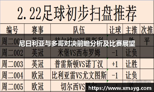 尼日利亚与多哥对决前瞻分析及比赛展望